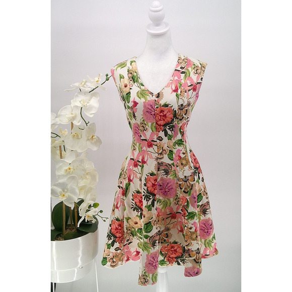 Just...Taylor Womens Size 8 Floral Knee Length Fit & Flare w/Pockets Dress - Picture 1 of 9
